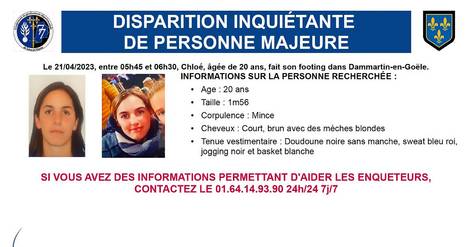 Les recherches d'une jeune joggeuse disparue se poursuivent en Seine-et-Marne