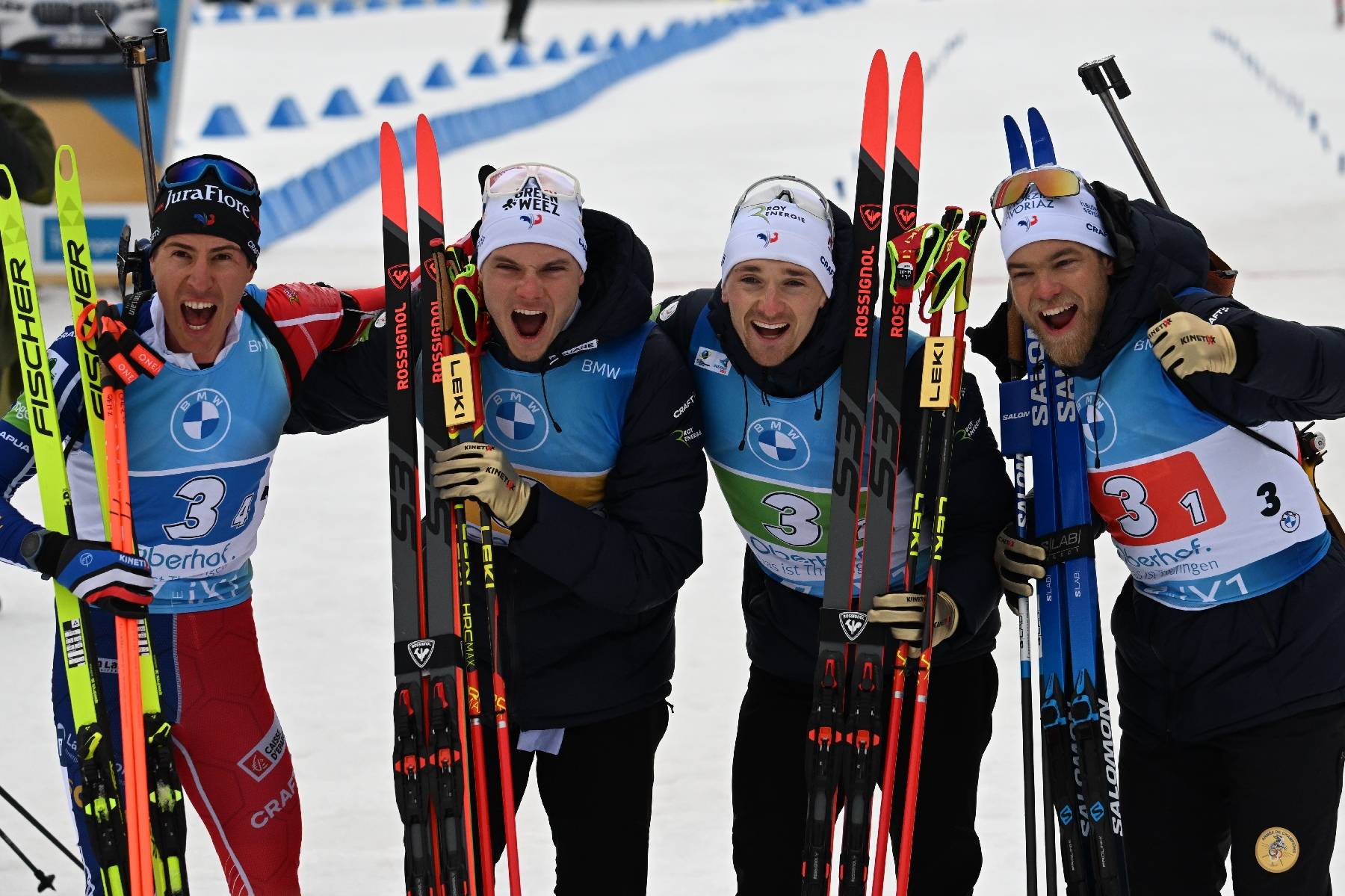 Biathlon: les Français champions du monde de relais devant les Norvégiens